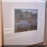 A45. Framed landscape emrboidery.